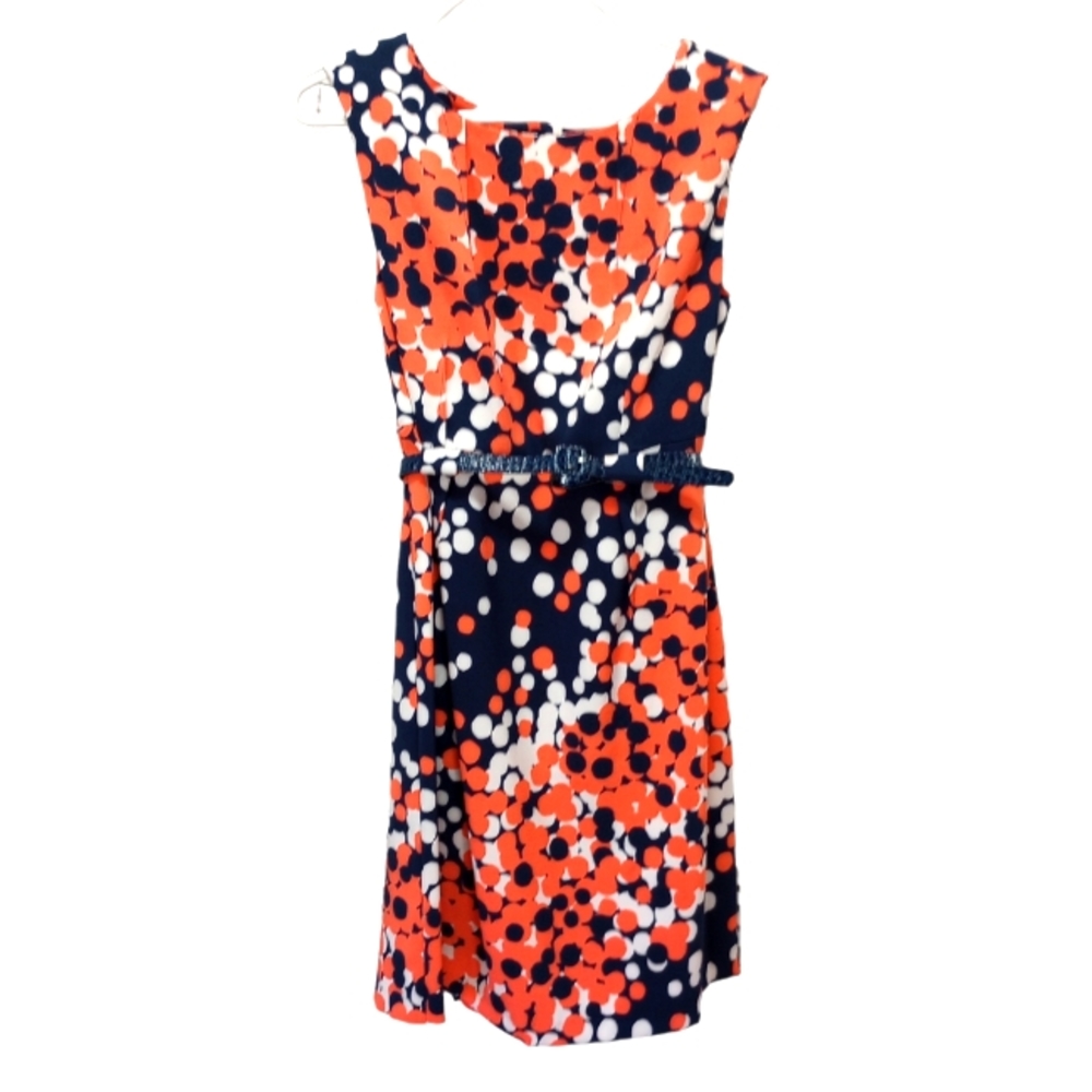 Emma & Michele Spring Polka Dot Dress with Belt, Size 14, Like New